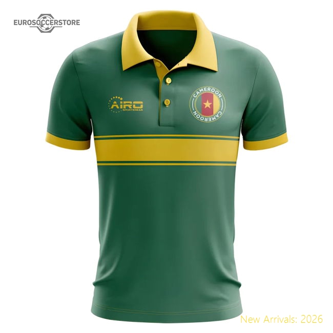 Cameroon National Team Concept Stripe Polo Shirt (green)