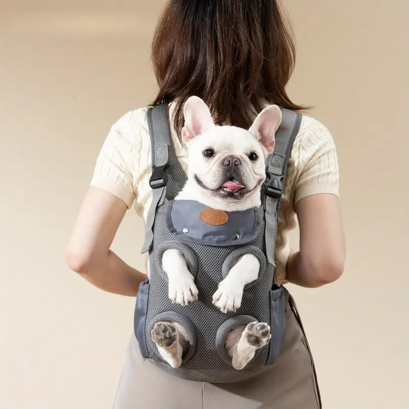 PupPack French Bulldog Chest Carrier – Breathable Double-Shoulder Front Backpack