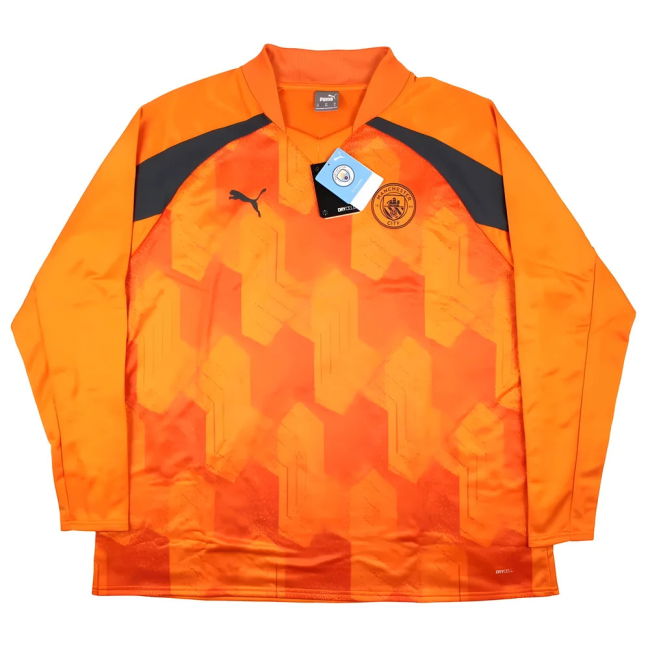 2023-2024 Man City Pre-Match LS Sweat Top (Orange) (Fan Favorite)
