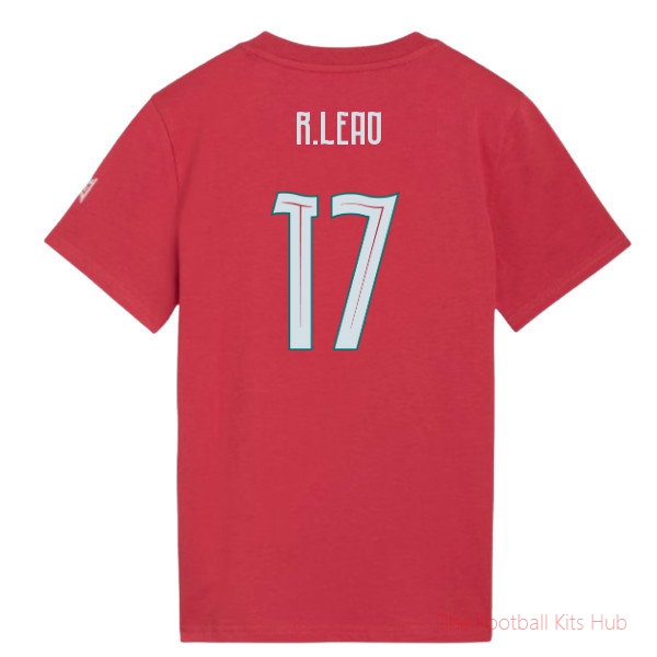 2026-2027 Portugal FtblCulture Tee (Red) - Kids (R.Leao 17)