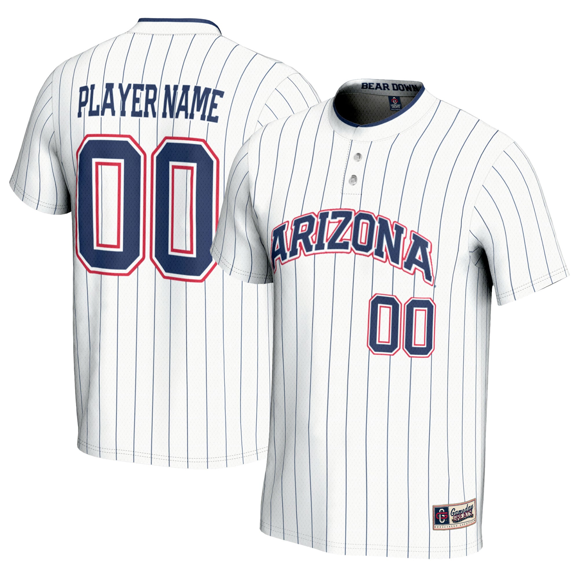 Arizona Wildcats GameDay Greats Unisex NIL Pick-A-Player Lightweight Softball Jersey - White