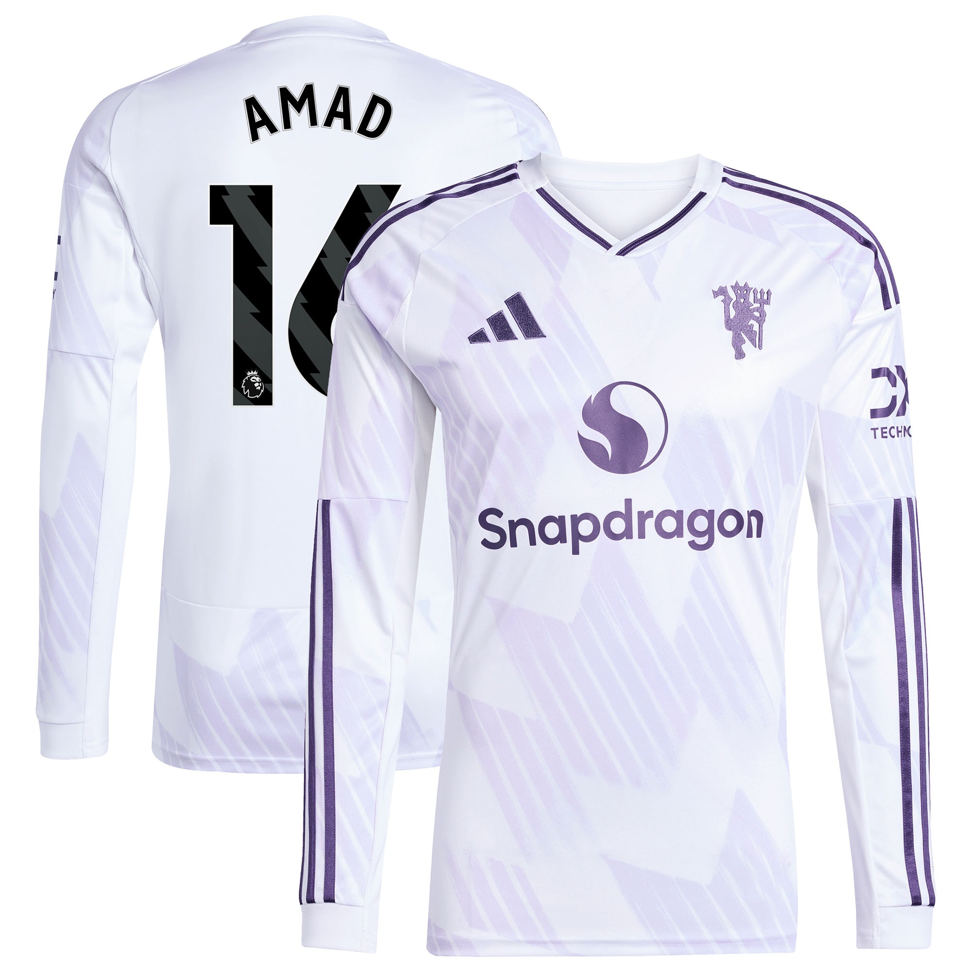 [SJH] Amad Diallo Manchester United 2025/26 Away Replica Long Sleeve Player Jersey - White