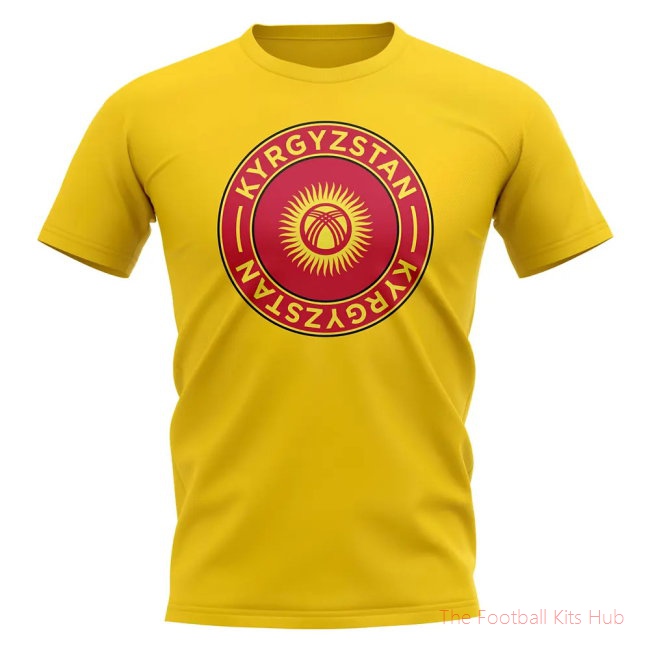 Kyrgyzstan Football Badge T-Shirt (Yellow)