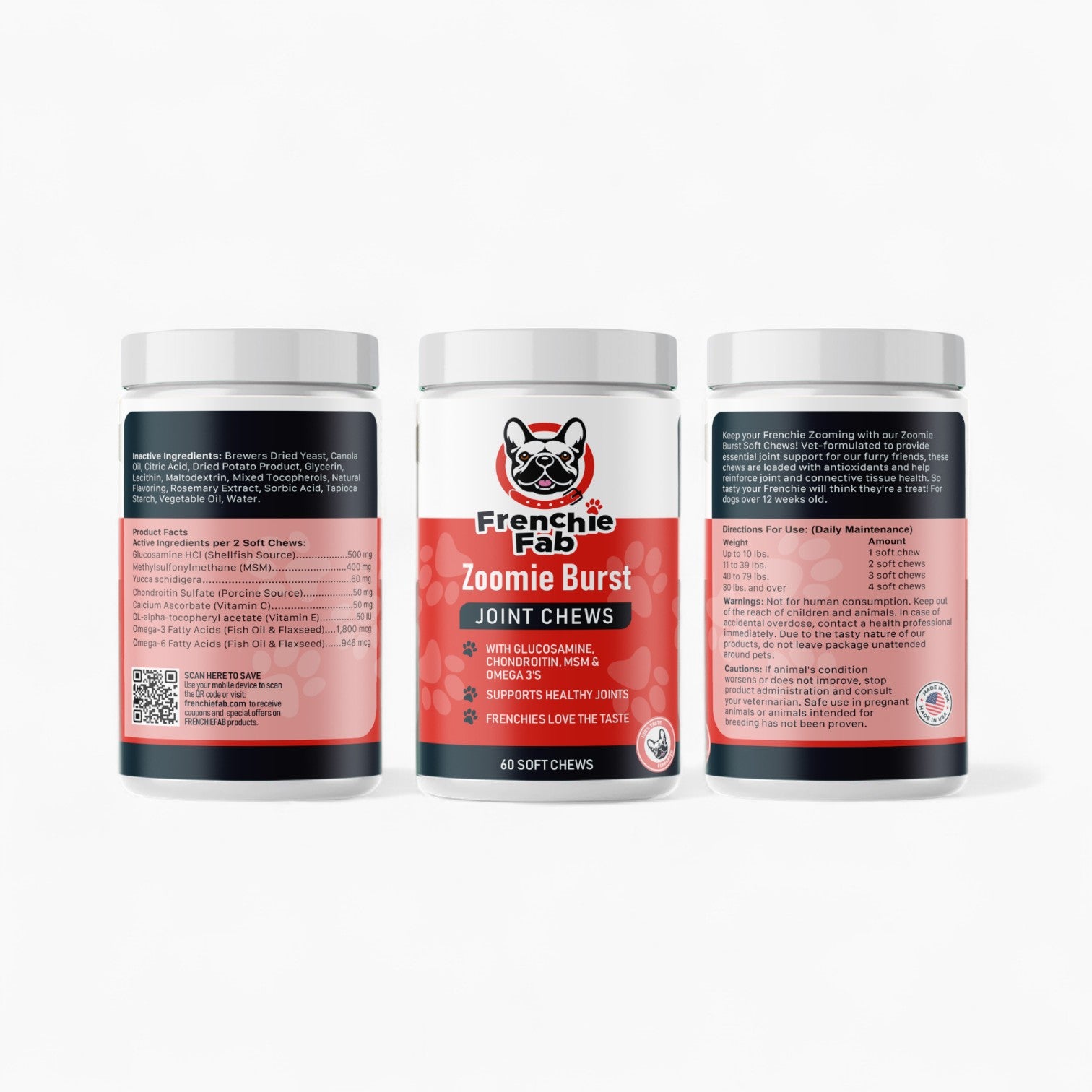 Stylish Frenchie Zoomie Burst Joint Chews – Vet-formulated Mobility S...