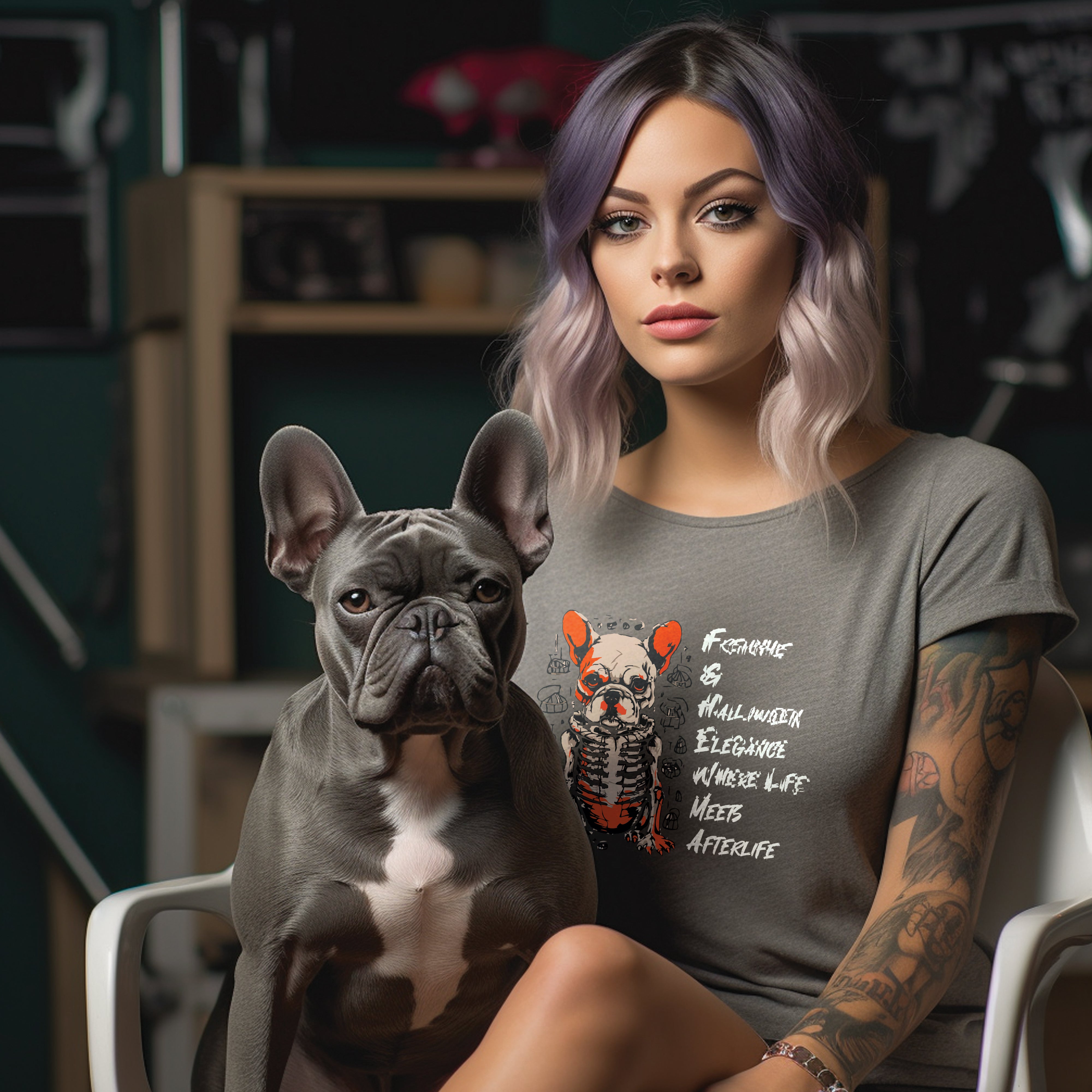 French Bulldog Skeleton Tee - Unisex T-Shirt