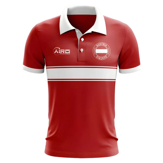 Austria Concept Stripe Polo Shirt (Red)