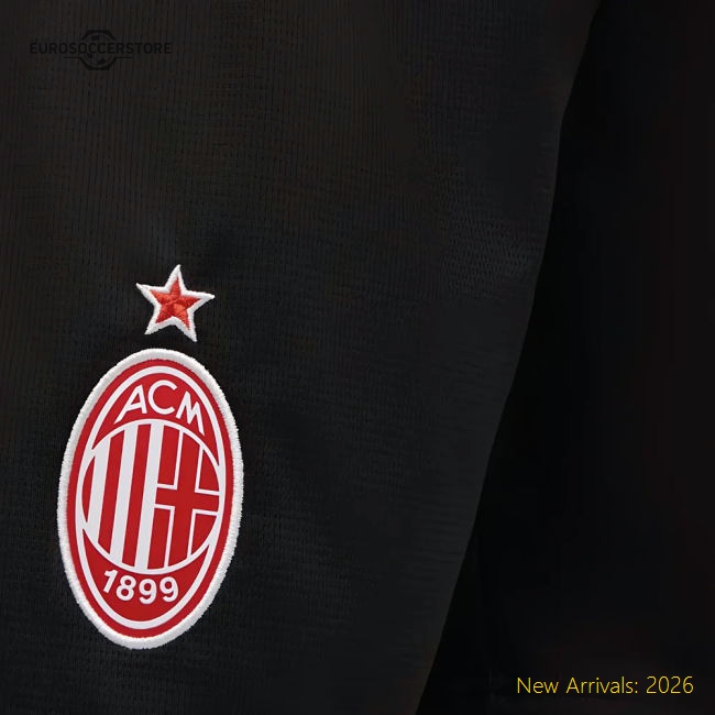 Match-Day High-Quality 2025-2026 Ac Milan Home Shorts (Black)