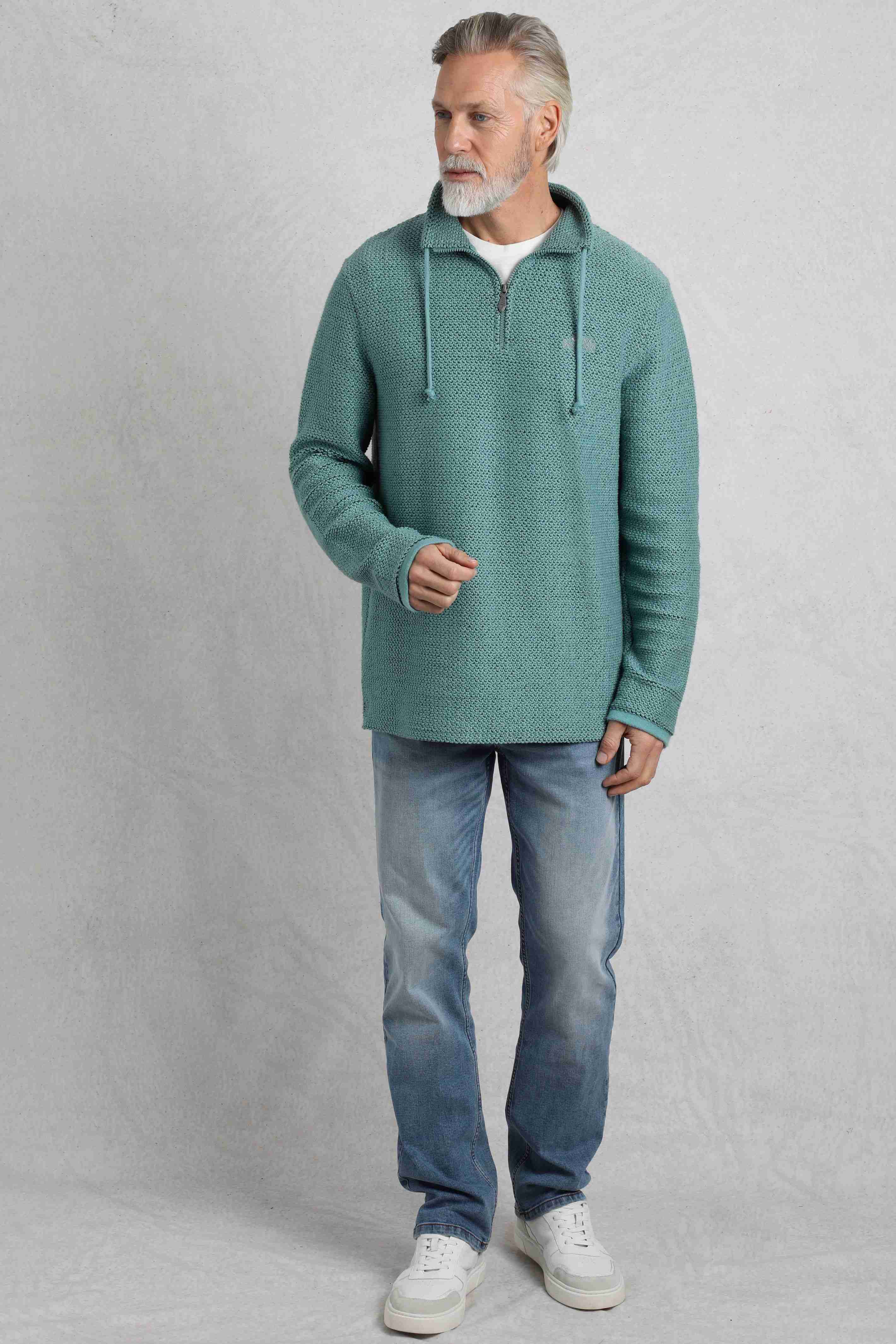 Cruiser 1/4 Zip Macaroni Sweatshirt Mineral Blue