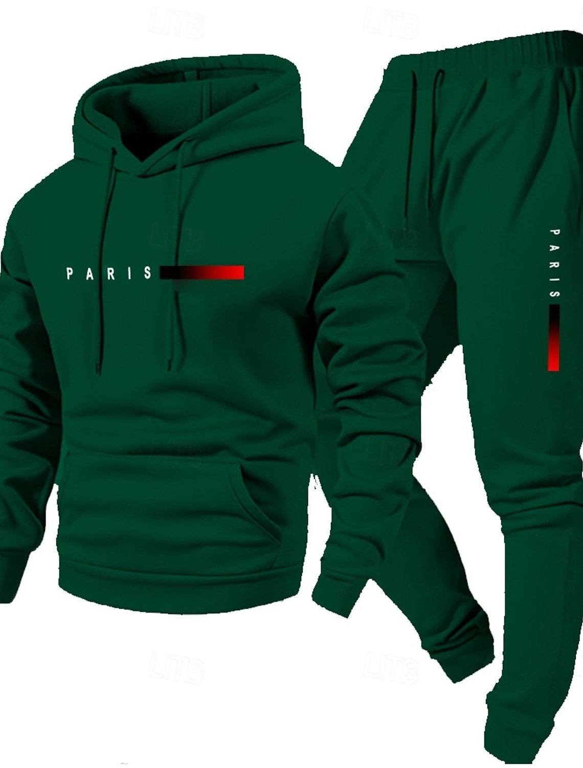 Men's 2 Piece Tracksuit Sports Sweatpants Hooded Sweatshirt with