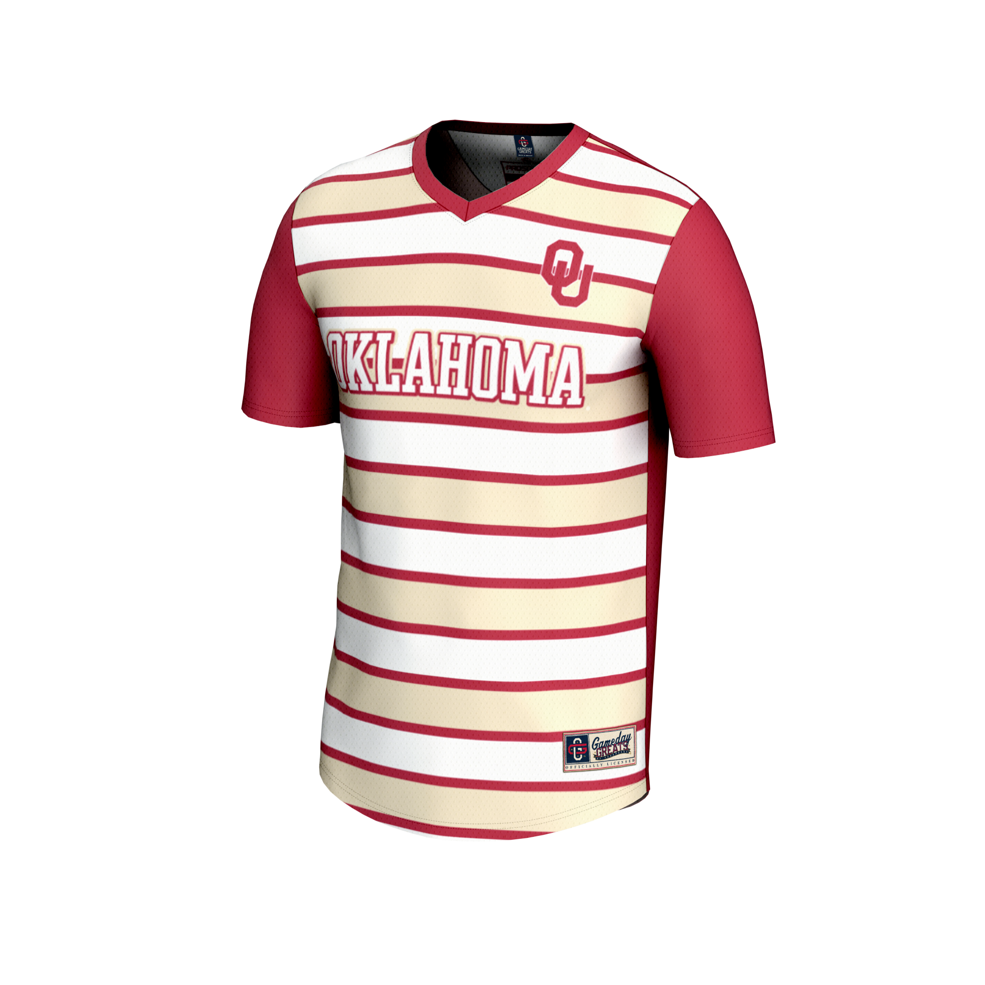 [DDG] Oklahoma Sooners GameDay Greats Unisex NIL Pick-A-Player Collegiate Women's Soccer Lightweight Fashion Jersey - Crimson/Cream