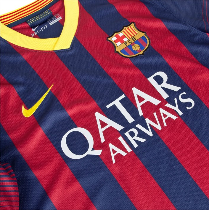 Breathable Barca 13-14 Barcelona Home Jersey Whole KitShirtShortSocks