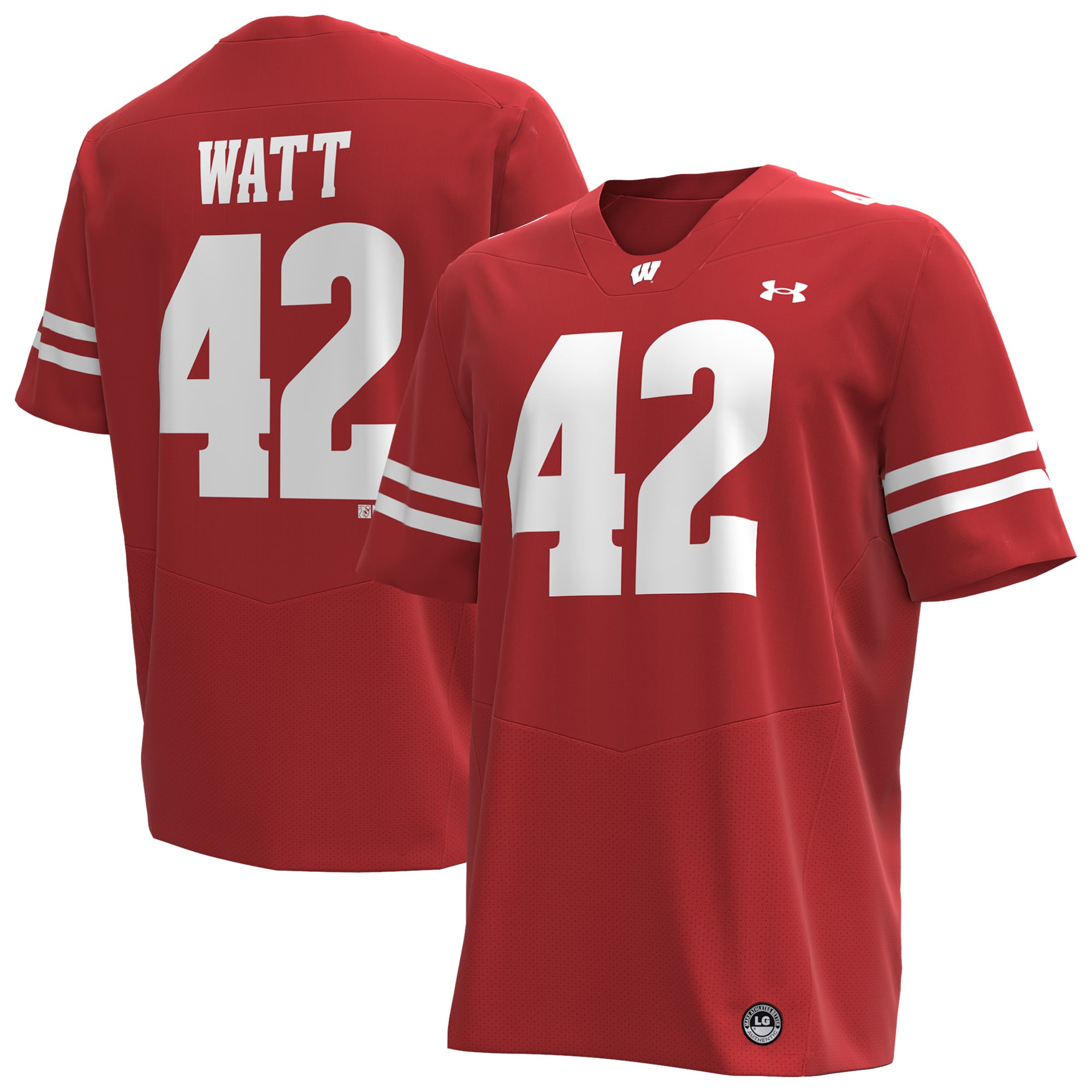 Men's T.J. Watt Red Wisconsin Badgers Home Football Jersey