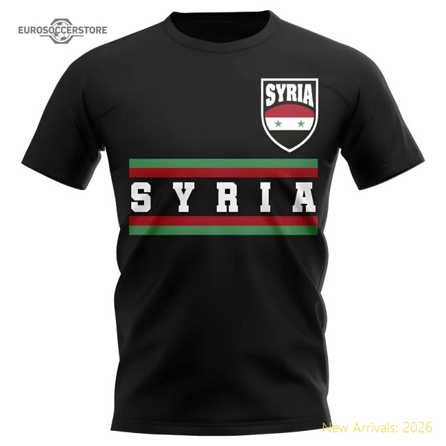 Syria Core Football Country T-shirt (black) - Budget-friendly