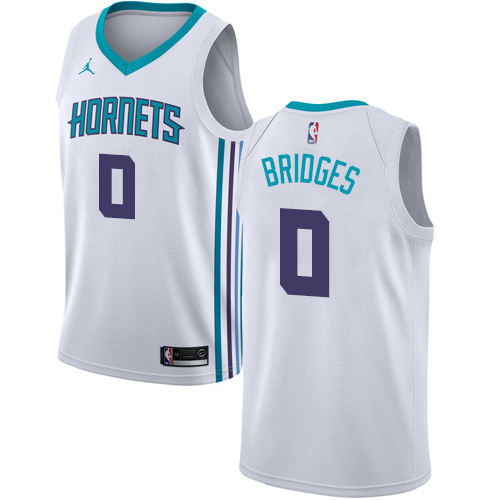 Nike Charlotte Hornets #0 Miles Bridges White NBA Jordan Swingman Association Edition Jersey Mens