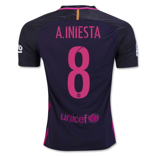 Barcelona 201617 Away A INIESTA 8 Shirt - Official Replica 11885