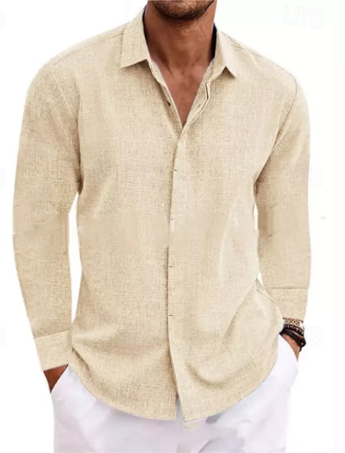 Men's Shirt Linen Summer Button Down Casual Beach Solid Color Vacation