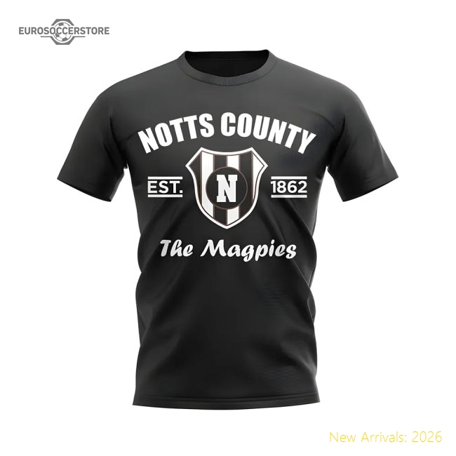 High-quality Notts County Established Football T-shirt (black)