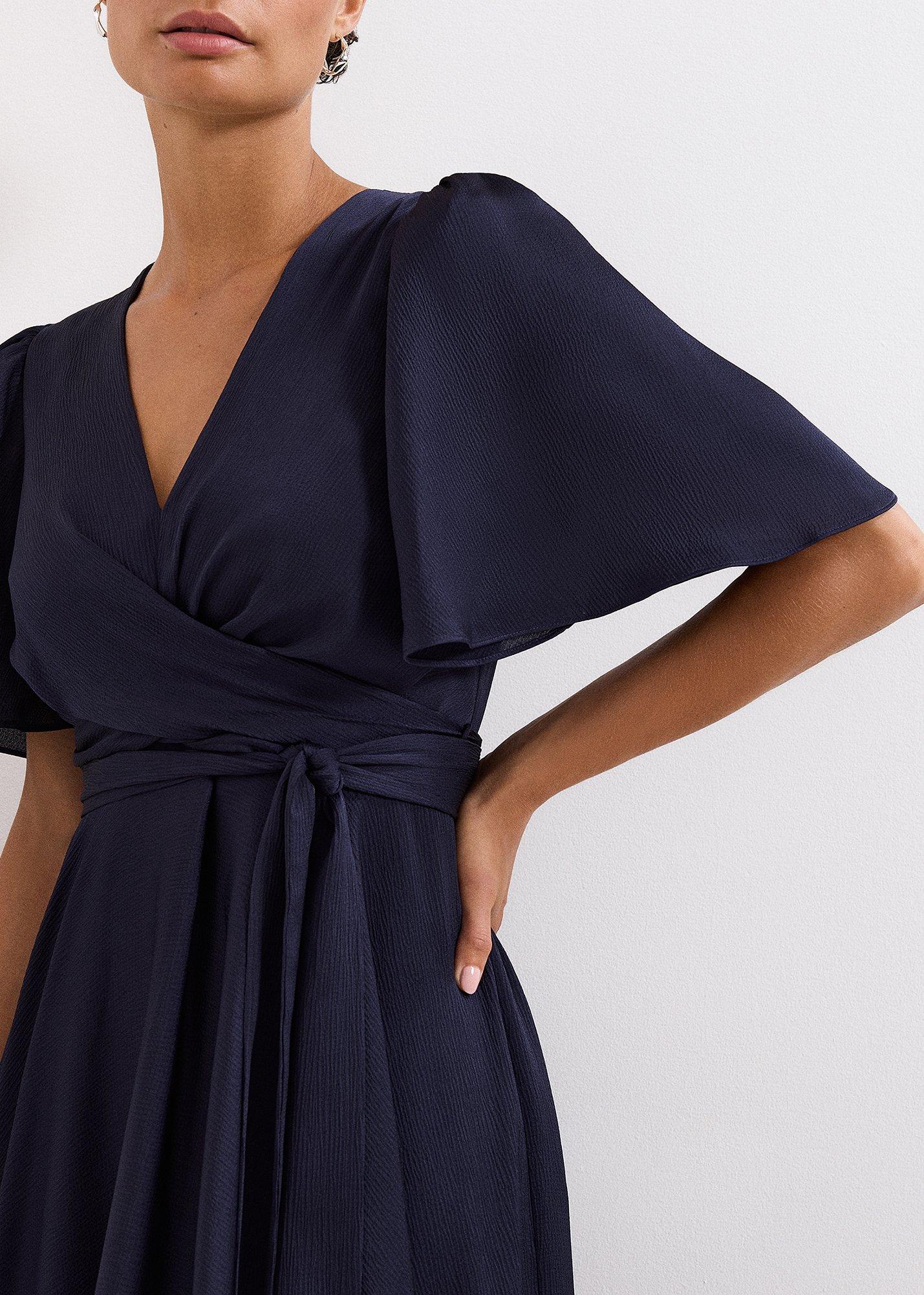 Petite Abbie Textured Wrap Dress