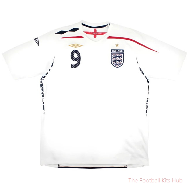 England 2007-09 Home Shirt (XL) Rooney #9 (Excellent)