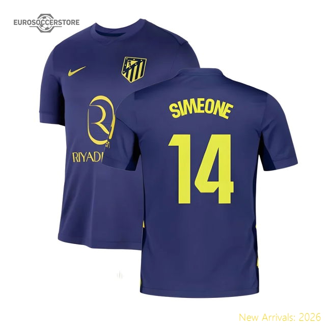 2025-2026 Atletico Madrid Away Jersey (simeone 14) - Supporter Edition