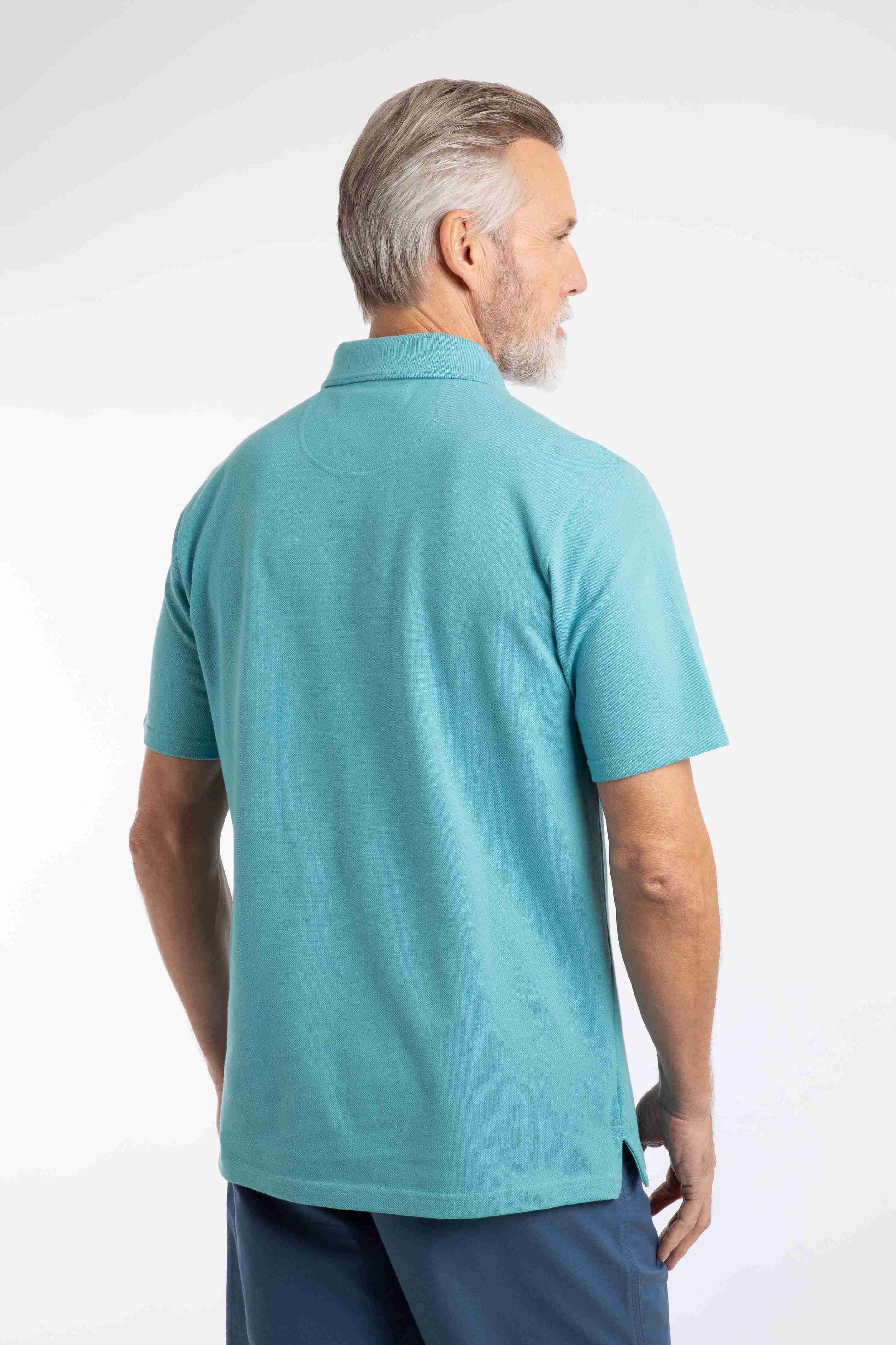 Giles Pique Polo Shirt Sky Blue