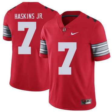 Men's Ohio St Buckeyes Dwayne Haskins #7 away jersey Red 2018