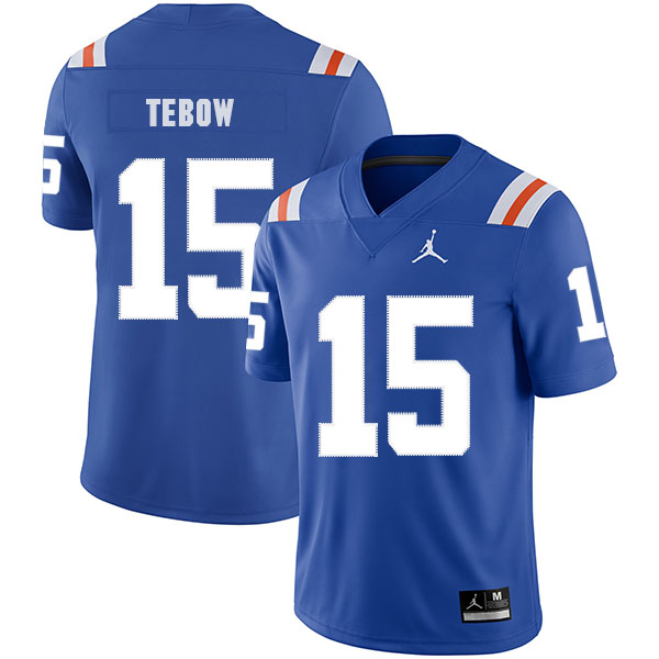 Men's None Blue 2024 moisture wicking Tim Tebow #15 official Jersey