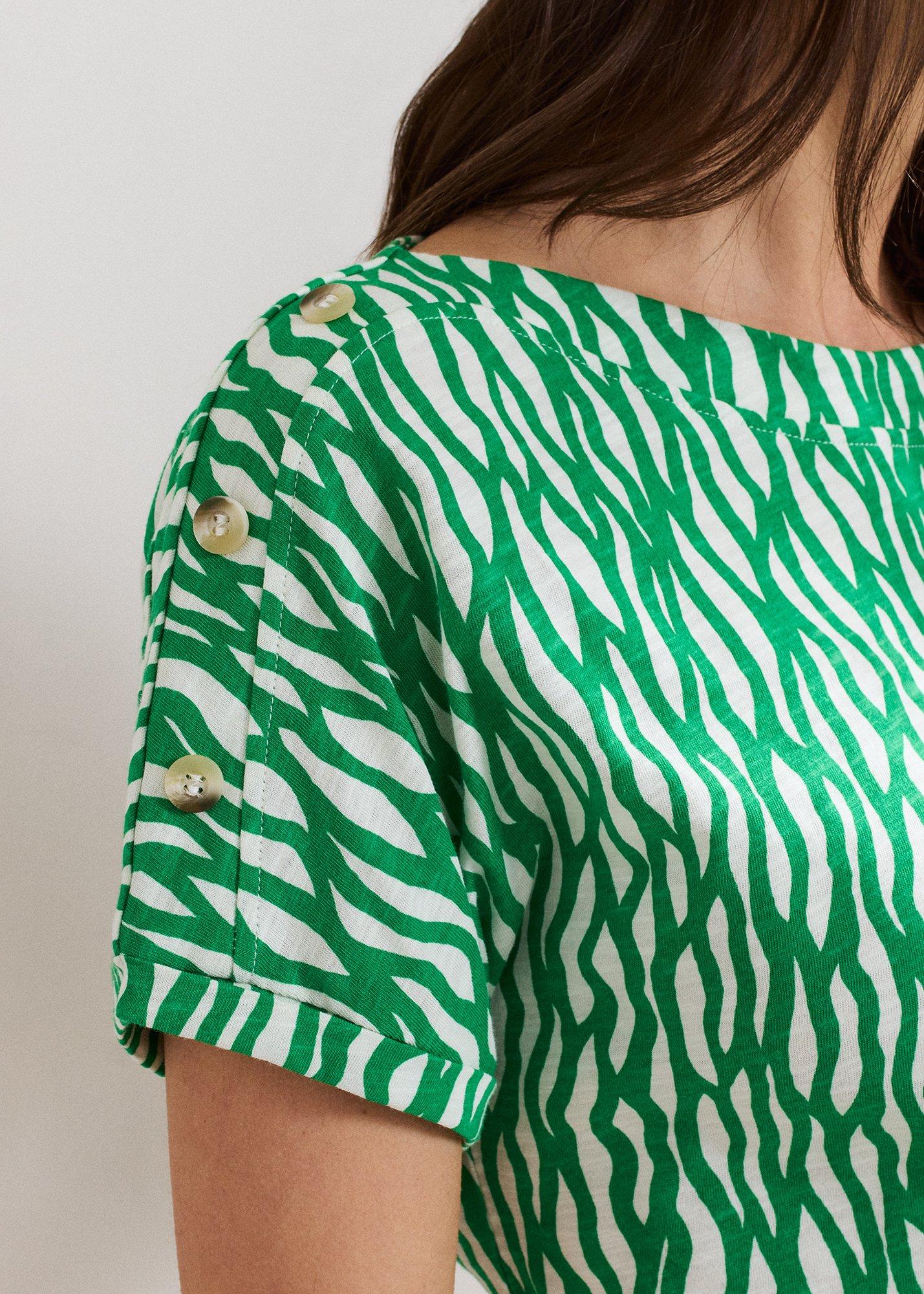 Suzie Button Detail Printed Top
