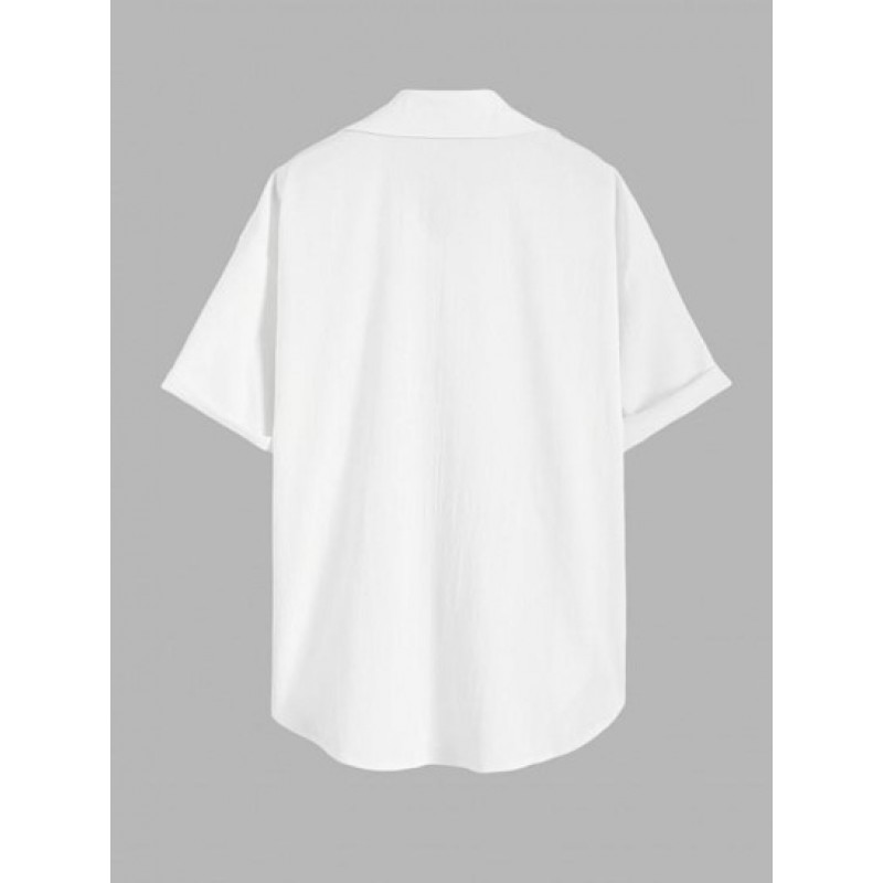 Solid Oversized Button Down Shirt VO6766