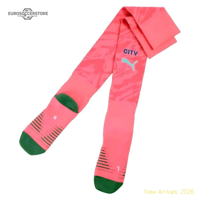 Premium Classic 2025-2026 Man City Goalkeeper Home Socks Pink
