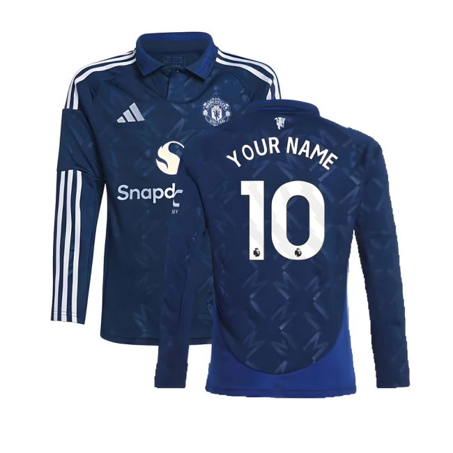2024-2025 Man Utd Long Sleeve Away Jersey (Kids) (Your Name)