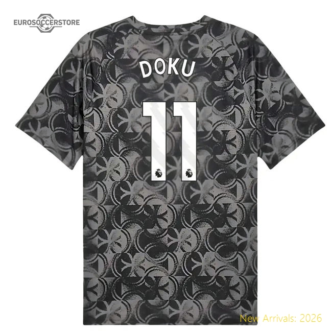 2025-2026 City Man Warm Up Jersey (Black) (Doku 11) Fan Edition