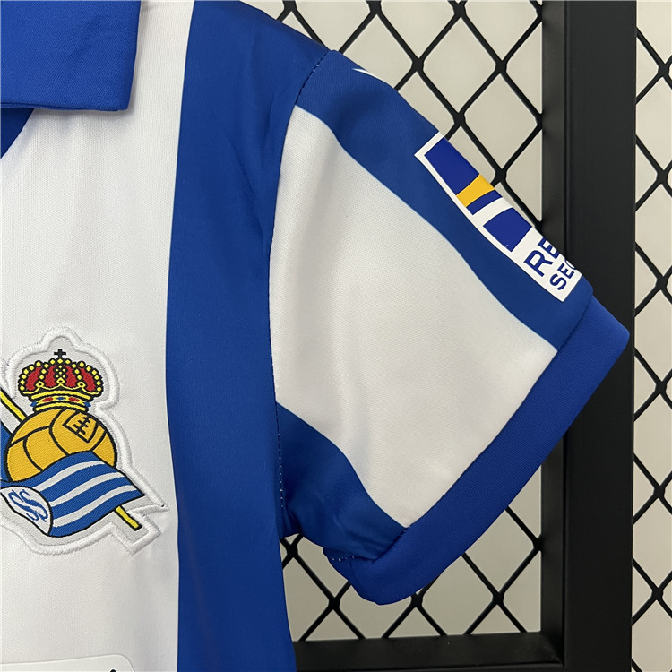 Kids Real Sociedad 202425 Home Football Kit ShirtShorts - Official