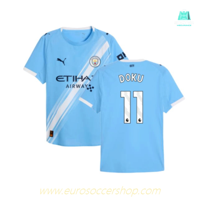 2025-2026 Man City Authentic Home Shirt (Doku 11)