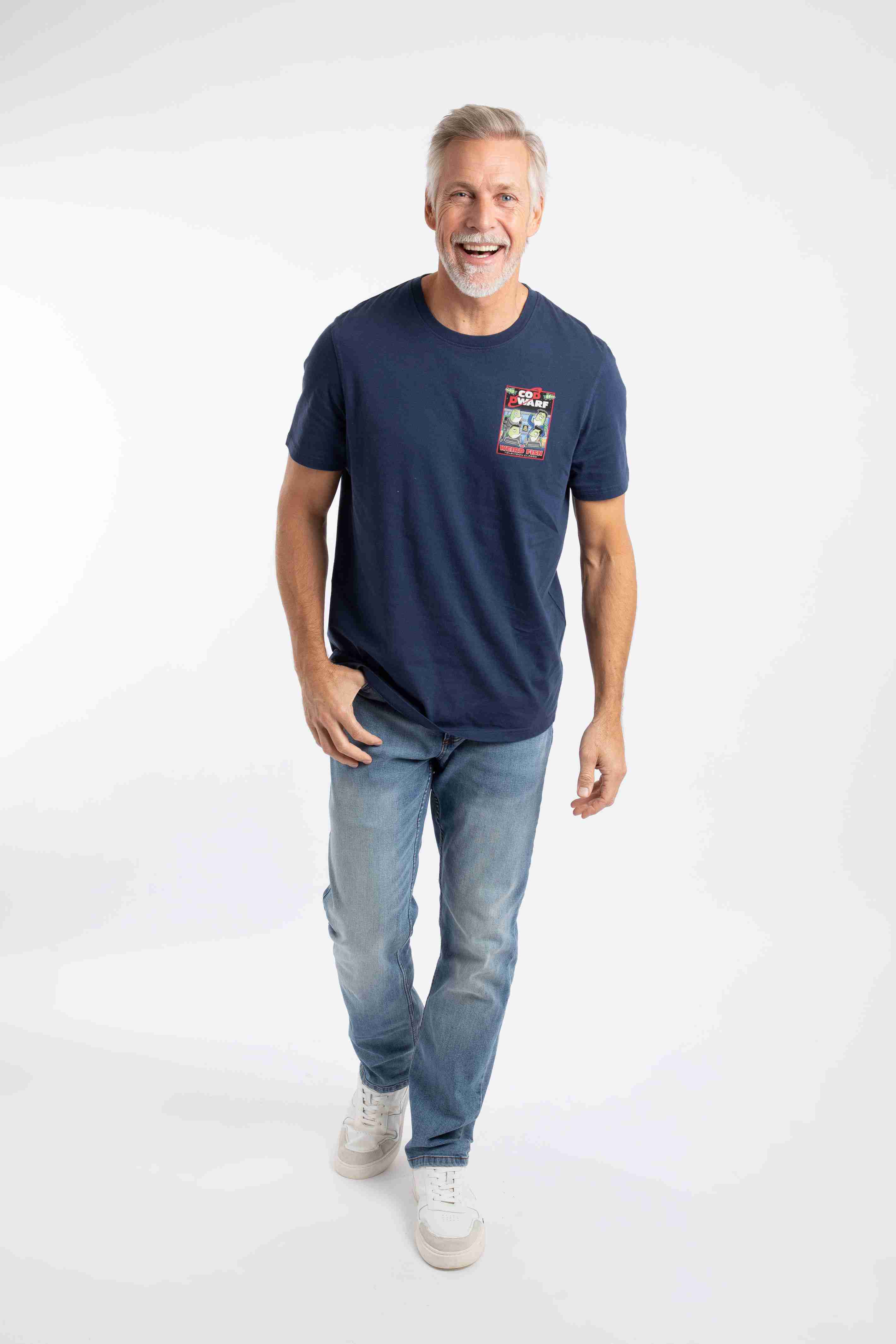 Cod Dwarf Back Print Artist T-Shirt Dark Blue