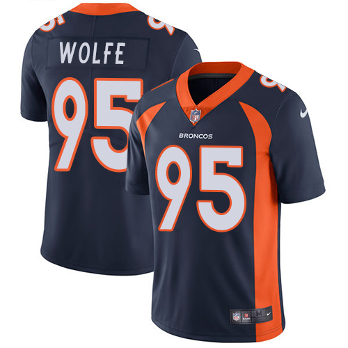 NFL W D B Broncos #95 Derek Wolfe Navy Limited Jersey - Authentic Q...