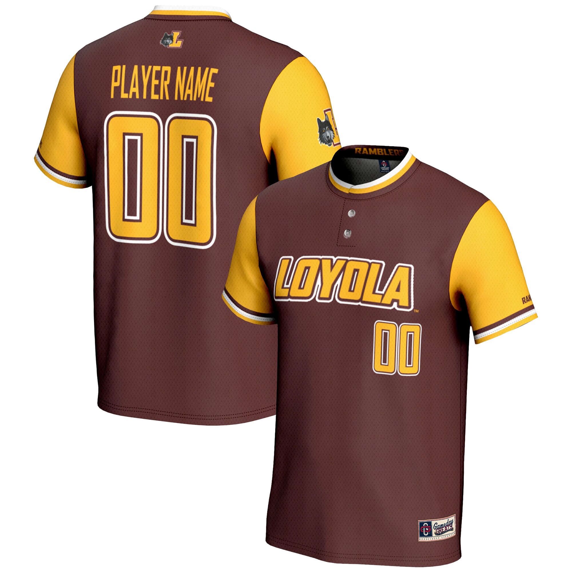 [DDG] Loyola Chicago Ramblers GameDay Greats Youth NIL Pick-A-Player Lightweight Softball Jersey - Maroon