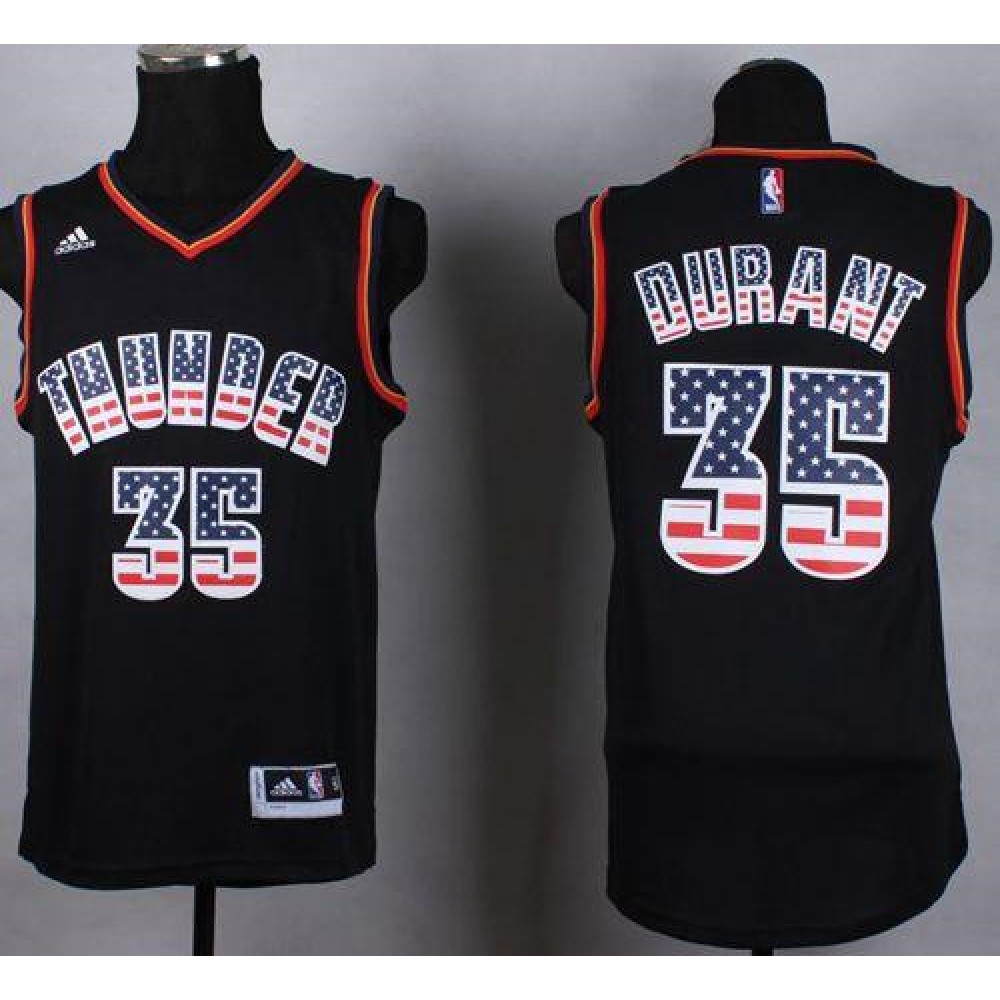 Performance Durable Men's OKC Thunder #35 Kevin Black Basketball Jersey