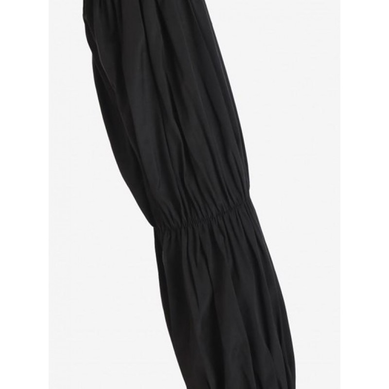 Tie Collar Poet Sleeve Shrug Top JR3194