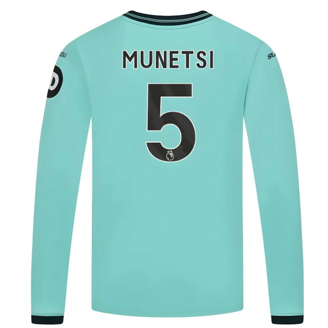 Wolves Wolves Long Sleeve Away Shirt Kids Munetsi #5 Match Quality...