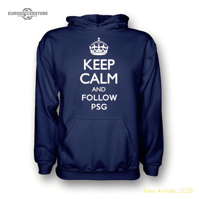 Popular Premium Keep Calm And Follow Psg Hoody (Navy) - Kids