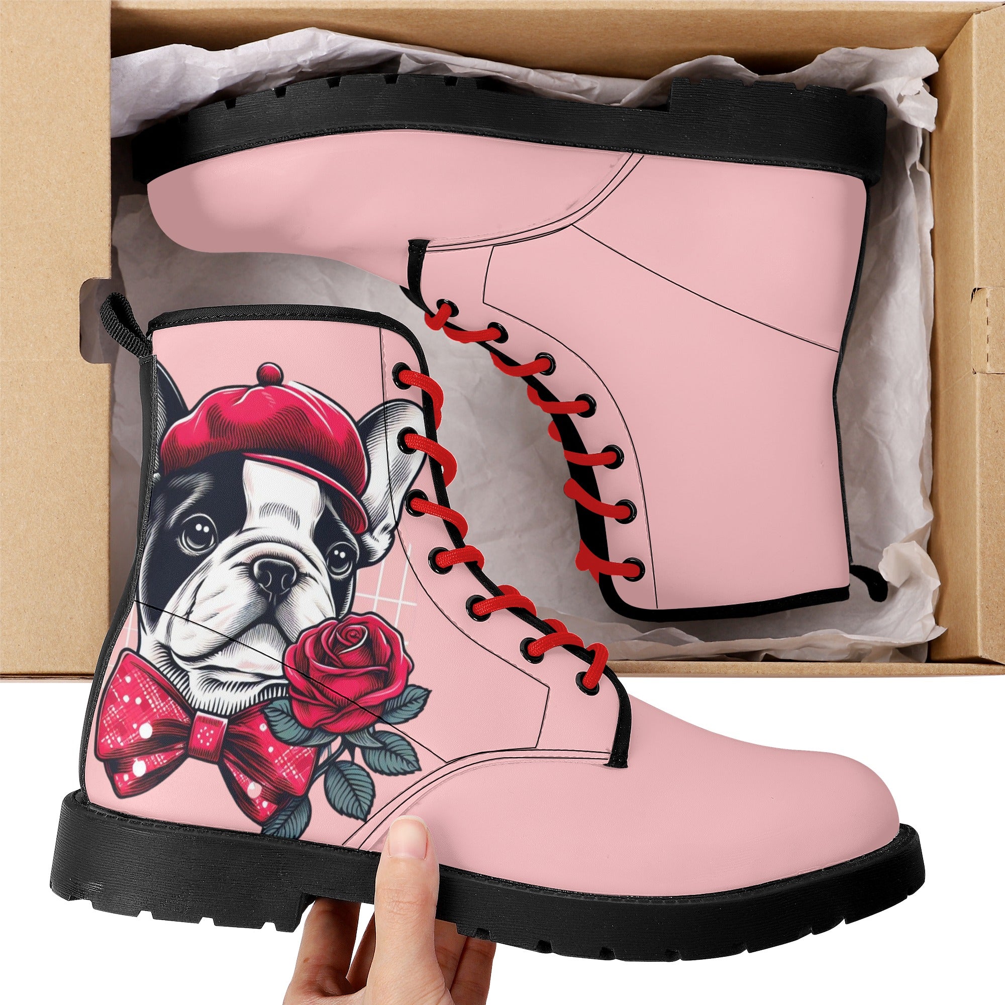 French Bulldog Piper Leather Boots Useful Frenchie Gear