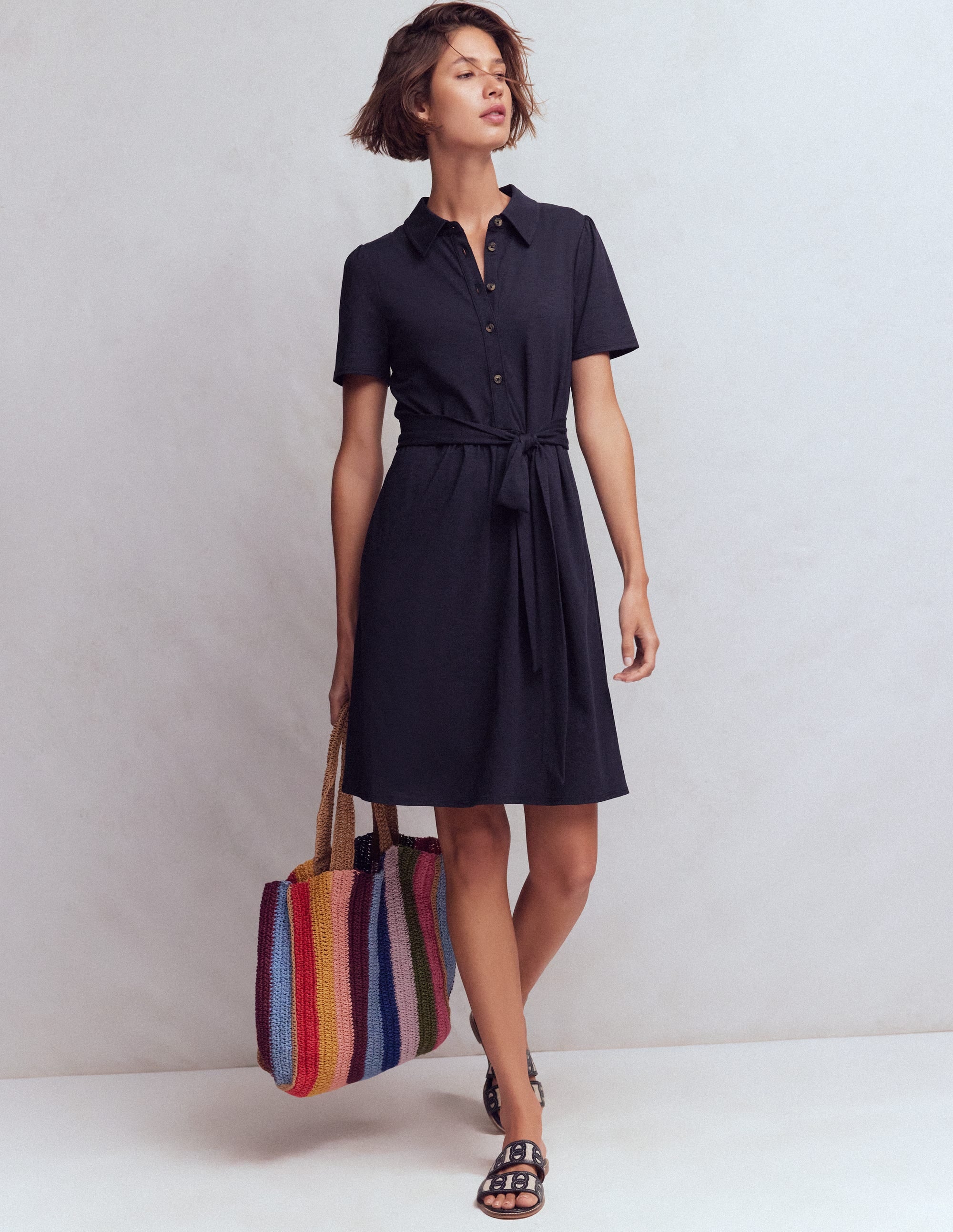 Patti Short Jersey Shirt Dress