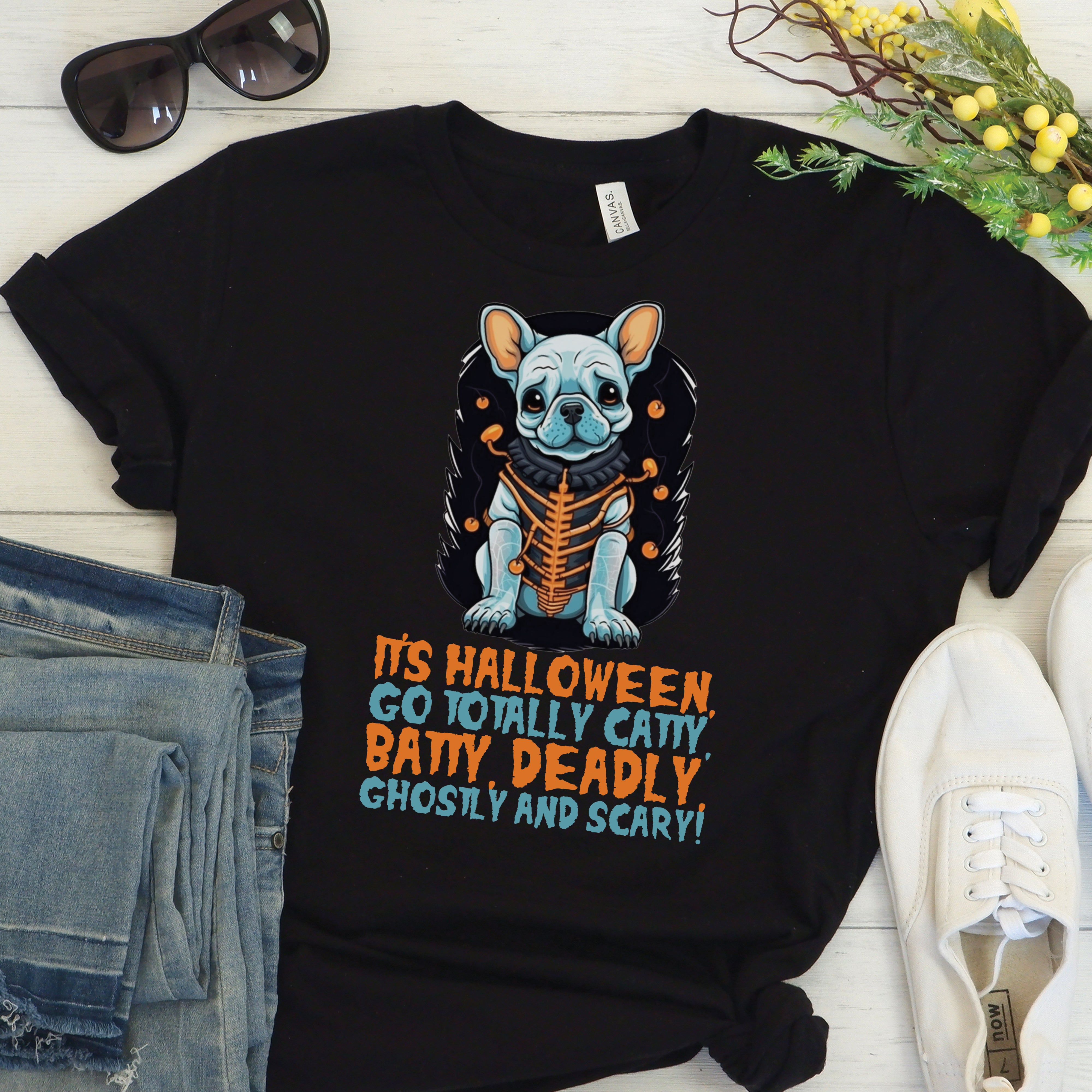 French Bulldog Spooktacular Halloween Bulldog Unisex T Shirt Durable Dog Item