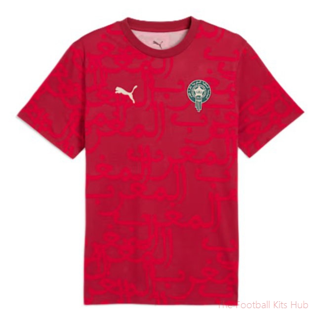 [SD] 2026/27 Morocco FtblCulture Tee AOP (Dark Crimson)