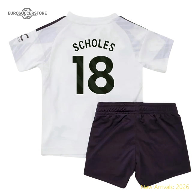 Superior 2025-2026 Man Utd Away Baby Kit (scholes 18) - Official Edition
