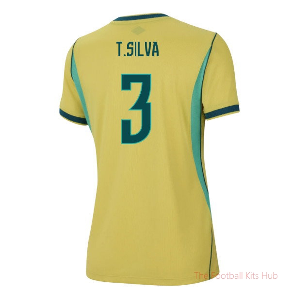 Brazil Home Shirt 2026-2027 T Silva #3 Women's Season Kit