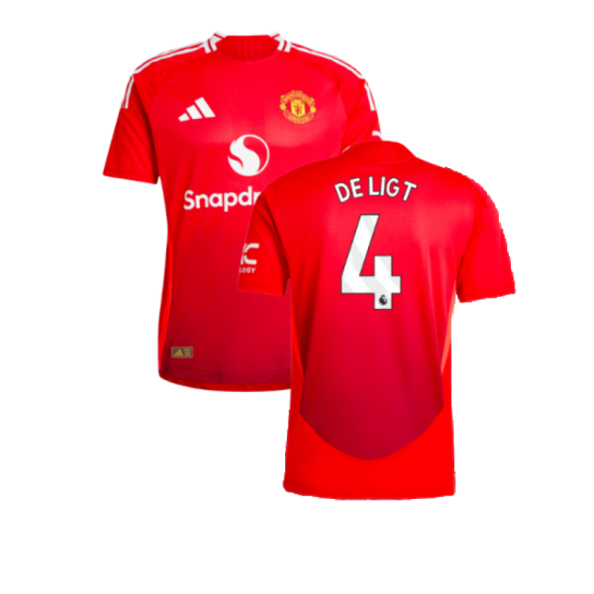 2024-2025 Man Utd Authentic Home Kit (De Ligt 4)