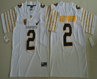 Men's None White 2016 moisture wicking None #2 college football Jersey