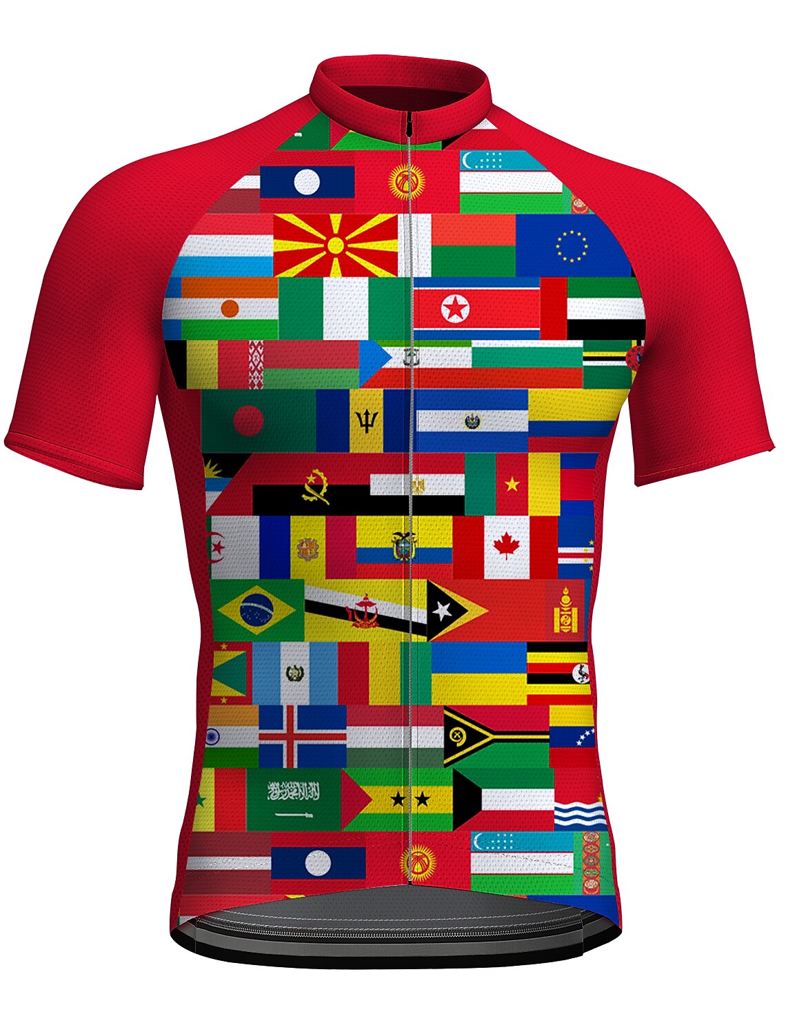 Men's Cycling Jersey National Flag Short Sleeve Bike Top with 3 Rear